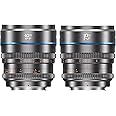 SIRUI Night Walker T1.2 S35 Cine Lens Set 16mm, 75mm Large Aperture Manual Focus Lens (MS-2SMG, MFT Mount, Metal Gray)