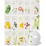 Nature Republic Real Nature Mask Sheet (Pack of 14), Variety Pack Featuring 14 Different Hydrating, Natural Ingredients, Perf