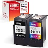 Canon(キヤノン) BC-340XL+BC-341XL[ブラック＋3色カラー] 2個セット「Lemero製」リサイクル インクカートリッジ 増量タイプ【残量表示機能付】[対応機種 PIXUS MG2130/ MG3130/ MG3230/ MG3530/ MG3630/ MG4130/ MG4230/ TS5130/ TS5130S/ MX513/ MX523]【365日保証】