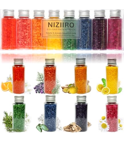 Amazon | ［NIZIIRO］にじいろアロマバスソルト〈エプソムソルト〉8本