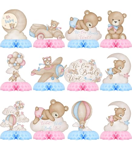 Avezano Boho-Bär Hintergrund 180x100 Cm – „We Can Bearly Wait“ – Für Gender Reveal & Party Avezano Boho-Bär Hintergrund 180x100 Cm – „We Can Bearly Wait“ – Für Gender Reveal & Party