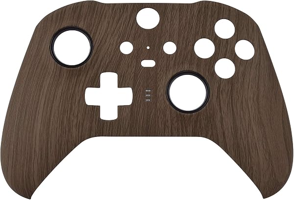 eXtremeRate xbox one elite series 2 (モデル1797)コントローラーに対応用交換フェースプレートシェル、パタンデザインxbox elite series 2 coreコントローラー対応用ソフトタッチ正面シェルケース&アクセントリング【木目調】 - 1