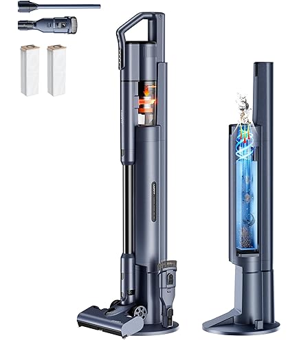 V500 コードレス掃除機　3段階吸引力　自動ゴミ収集　多機能ブラシ付き Amazon | 【自動ゴミ収集】uwant 掃除機 自動ゴミ収集ドック 掃除機