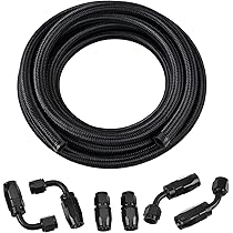 6an Hose Clamp AN-6 (AN6) 12.5mm Eye Banjo Adapter - Long Version In Black Finish Black AN Fitting For Fuel Line - Foto 11
