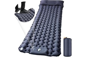 Air Mat, Camping Mat, 30s Inflatable, 3.9 inches (10 cm) Thick, Flower Viewing, Foot Type, Infinite Connection, R-Value 4.0, Sleeping in Car, Disaster Prevention, Thick, Includes Pillow, Ultra Lightweight, Compact, Waterproof, Sleeping Bag, Portable, Easy Storage, Repair Tape Included, For Disasters, Mountain Climbing, Tents, Camping Supplies