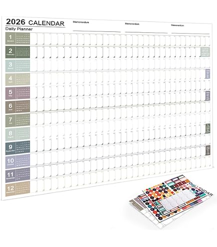 Amazon.co.jp: 年間カレンダー 2026壁掛けカレンダー 1枚 2026年カ.レ