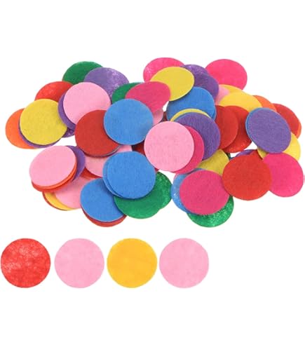 Amazon | サークル フェルト パッド 混合色 フェルト 円 布 装飾 Diy