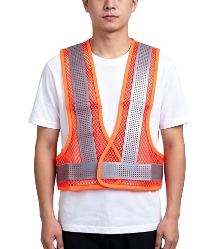 Amazon | 緑十字 LED安全ベスト 黄メッシュ地／赤LED／白反射