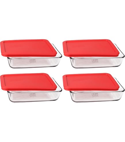 Amazon | Pyrex長方形ガラス製食品容器セット 容量3カップ 3 cup, Box