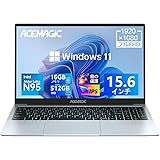 ノートパソコン 軽量 N95ノートpc カクカク感じない 2023新版 15.6インチ パソコン ノート16GB 512GB SSD laptop 最大3.4GHz 4C4T Windows 11 高速放熱静音 FHD1080P/IPS広視野角/We