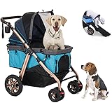 HPZ Pet Rover Titan-HD Premium Super-Sized Dog/Cat/Pet Stroller SUV Travel Carriage/w Access Ramp/100Lbs Capacity/Pumpless Ru
