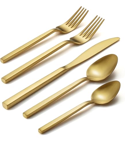 Oneida Kenbrook Set Posate 20 Pezzi Champagne Tumbled - Servizio Per 4, Acciaio Inossidabile 18/0, Design Contemporaneo, Lavabili In Lavastoviglie - 4