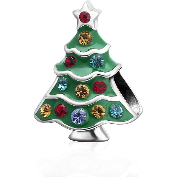 Christmas Tree Charms – Authentic 925 Sterling Silver With Cubic Zirconia, Fits Pandora & Other Charm Bracelets | Holiday Gift Bead - View #9