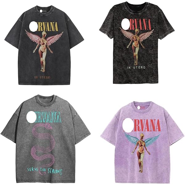 シャツ Amazon.co.jp: Nirvana T Shirt In Utero Angelic Band Logo New