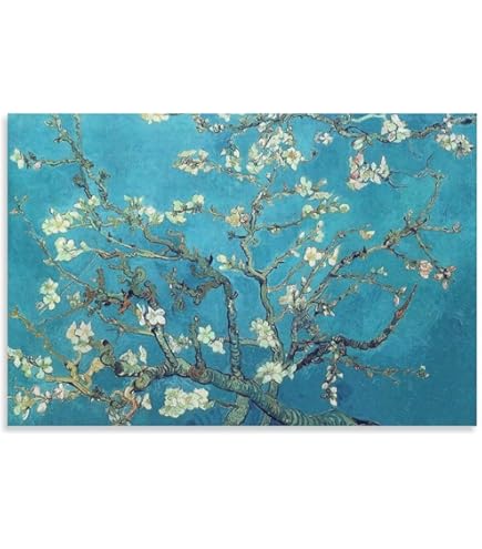 花咲くアーモンドの木の枝　リトグラフポスター 花咲くアーモンドの木の枝 - 最高級複製画専門店 《 ワールド