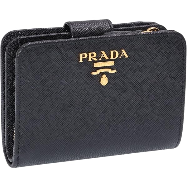 Amazon | [Prada] [プラダ] 財布 二つ折り財布 レザー ロゴメタル L字