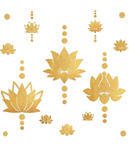 Golden Lotus Spiritual Window Decal - 4.5 Inch Circular Translucent Sticker