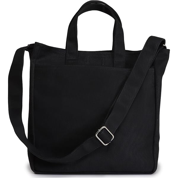 Amazon | [Evoon] トートバッグ 縦型 キャンパス無地 コットン A4収納 