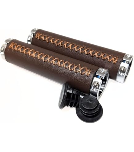 BROOKS(ブルックス) PLUMP LEATHER GRIPS ブラウン Brooks Plump Leather Grips: Adjustable & Hardwearing Grips