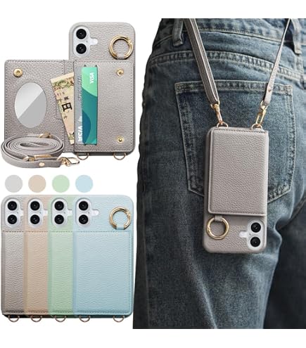 Amazon.co.jp: MINTY iPhone17 用 ケース ショルダーストラップ リング