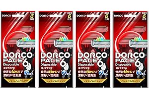 DORCO PACE6 Men's Disposable Razor, 6 Blades, Set of 3, Set of 4