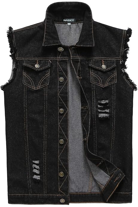Denim Vest Quilted Sleeveless Gilet 