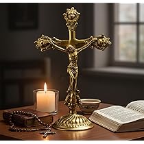 金と黒の十字架 イエス像付き アンティーク イエス・キリスト 十字架像.3 | Antiques Knock