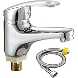 bath&bath 洗面用 トイレ2 手洗い 単水栓 シングルレバー 立水栓 手洗いボウル 洗面台 水道 蛇口 (単水栓＋接続ホース)