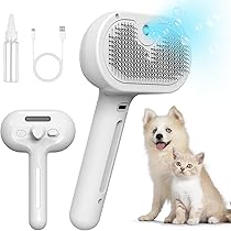 Amazon.co.jp: ペット用ブラシ 噴霧式 水タンク付き 猫 犬 くし 抜け毛