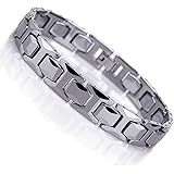 Stunning Men's 18K Gold Plated Link Chain Bracelet with Solid Heavy Wheat Tungsten Carbide (8.5 Inch) Comes with Gift Box