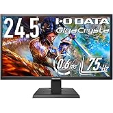 I-O DATA Gaming Monitor 24.5", 75Hz, GigaCrysta PS4 FPS, 0.6 ms (GTG), FreeSync TN HDMI x 2 DP EX-LDGC252STB