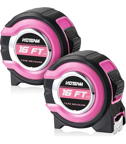 Bullseye 12-Foot Pink Tape Measure – Retractable With Pause Button, Easy-Read Standard & Metric, Compact With Belt Clip