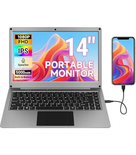 Amazon.co.jp: ELECROW ポータブルモニター キーボード付き 14インチ