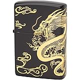 ZIPPO(ジッポー) ライター ブラック 龍 2面加工 イオンコーティング