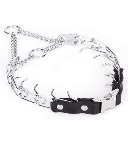 Herm Sprenger Black Stainless Steel Prong Collar - Easy-On Assembly, 3.2mm, For Dogs Up To 19" Neck