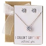 ブライズメイドジュエリーギフトキュービックジルコニアネックレスセット