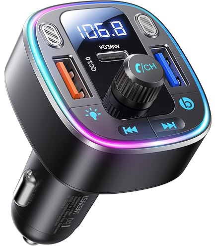Transmetteur FM Bluetooth 5.0 QUMOX C22 Pour Voiture - Charge Rapide PD 20W, Molette De Contrôle, Affichage Tension - 3