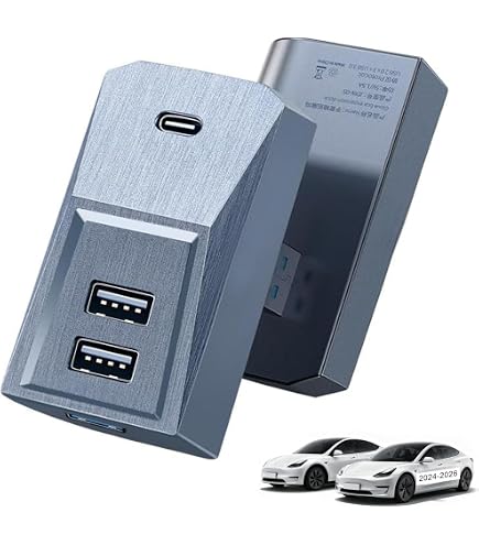 Amazon | JOWUA LEDライト付きUSBハブ 2021-2023 Tesla Model Y
