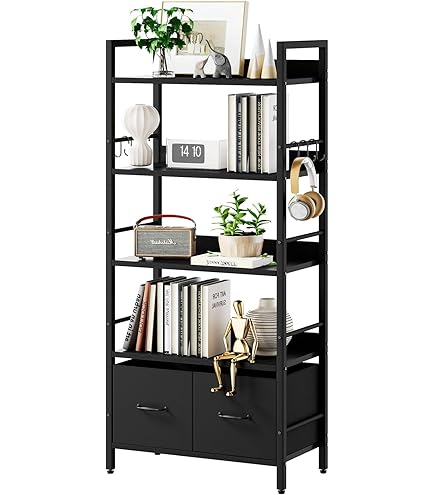 Amazon｜AODK 本棚 大容量 オープンシェルフ 5段 棚 スリム 収納ラック