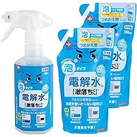 レック(LEC) 電解水の激落ちくん クリーナー 泡スプレー アルカリ電解水 (本体400ml×1本 + 詰替え用360ml×2個セット)