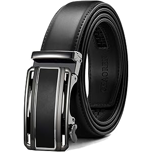 CHAORENコンフォート 紳士 クリックベルト メンズ ビジネス フォーマル 無段階調整 穴なし スーツ ベルト