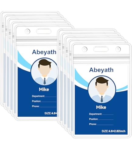thumbnail image 2 of Patelai 4 X 8 Inch Plastic Badge Holder Bulk Clear Vinyl ID Protector Sleeves Card Ticket Credential Badge Sleeves Vertical Waterproof Badge Holder Name Tag Holder For Sporting Events (100 Pcs 2 of 14