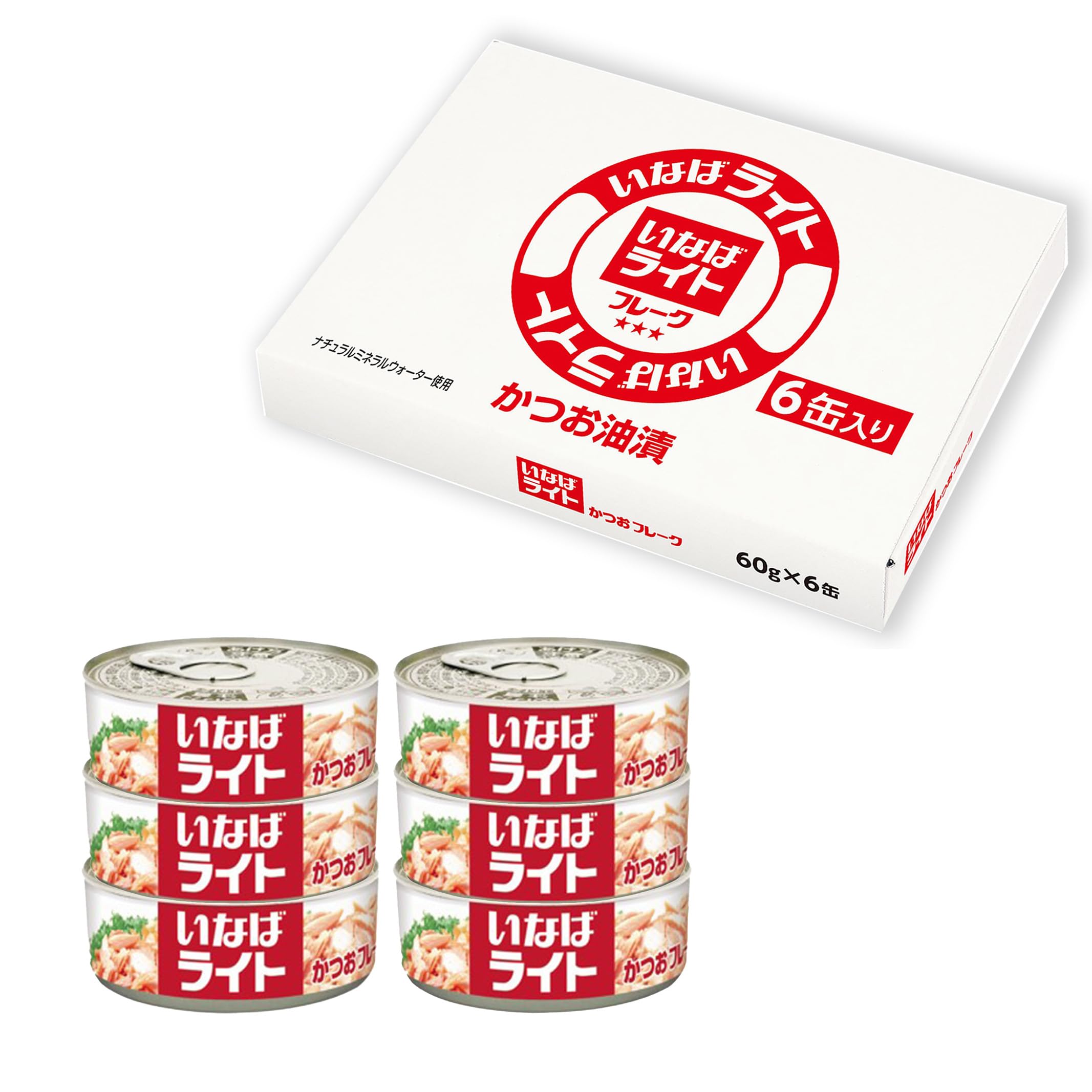 【スマイルSale】【729円（定期便656円）】 いなば ライトフレーク 60g×6缶箱入り