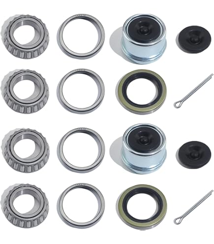 XiKe 2 Set Fits For 1'' Axles Trailer Wheel Hub Bearings Kit, L44643/L44610 And 12192TB Seal OD 1.980'', Dust Cover And Cotter Pin, Rotary Quiet High - View #4