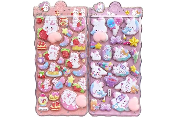 Yurika シール可愛い 3Dシール 立体デコシール女の子 2枚セット萌えるお尻ステッカー 子供の手作りデコレーション ご褒美用 DIY飾り用ステッカー 携帯電話飾りインテリア 手帳用 貼り付け可能 手芸用品 贈り物-Aセット [並行輸入品]