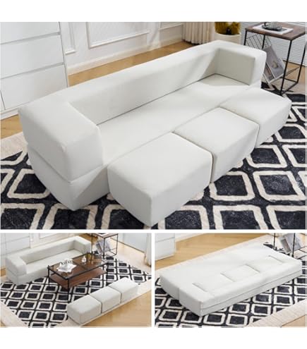 Amazon | マルチソファベッド（ワイド幅197cm）スツール付き、日本製