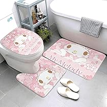 マイメロ 　トイレマット バスマット ホルダー　３点　ゼブラ柄 マイメロ トイレマット バスマット ホルダー 3点 ゼブラ柄