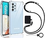 Ausrann Galaxy A53 5G ケース A53 5G / SC-53C / SCG15 ケース ギャラクシーa53 カバー ショルダー[ストラップ2枚付き] 紐付き肩がけ 首掛け ストラップホール付き 衝撃吸収 シリコン TPUバンパー 黄変防止 クリア PC 薄型 カバ－ ワイヤレス充電対応 米軍MIL規格 スマホケース a53 5g(クリア)