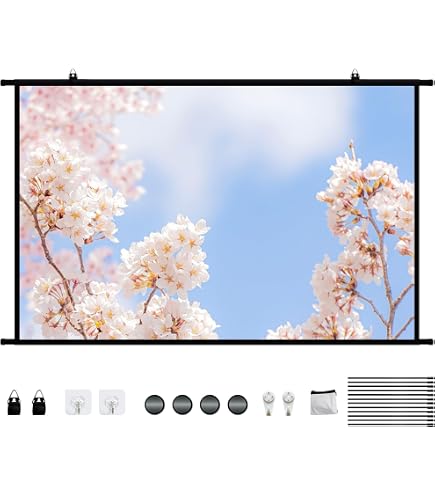 Amazon | 72インチ プロジェクター スクリーン ロール式 16.9 3D フル