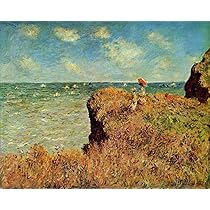 油絵　アネモネ　ローザン　プール Amazon.co.jp: ポスター クロード モネ 絵画 『プールヴィルの断崖の上